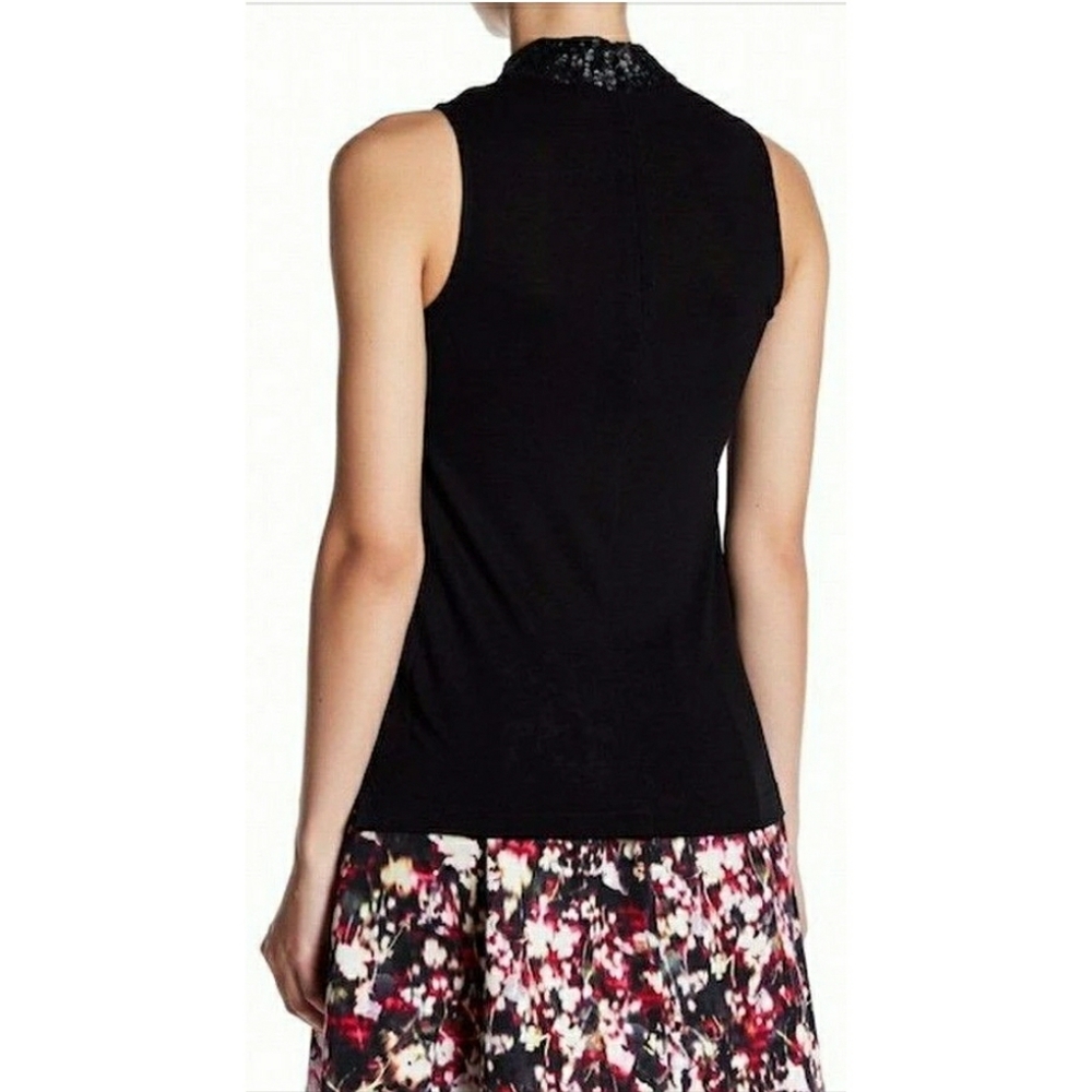 French Connection Ombre Sequin Mock Neck Top Black - Picture 3 of 9